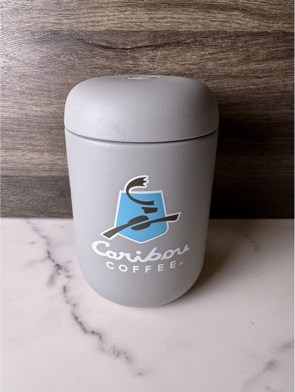 Fellow Carter Move Mug 12oz Caribou Coffee Limited Edition Gray Travel Tumbler